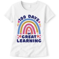 100 Days Of Great Learning School Rainbow Womens T-Shirt