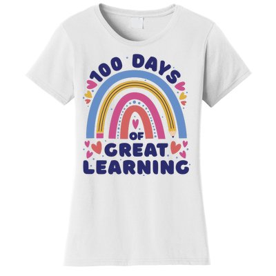 100 Days Of Great Learning School Rainbow Women's T-Shirt