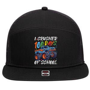 100 Days Of School Monster Truck Students And Teachers 7 Panel Mesh Trucker Snapback Hat