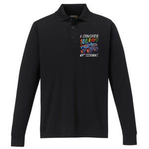 100 Days Of School Monster Truck Students And Teachers Performance Long Sleeve Polo