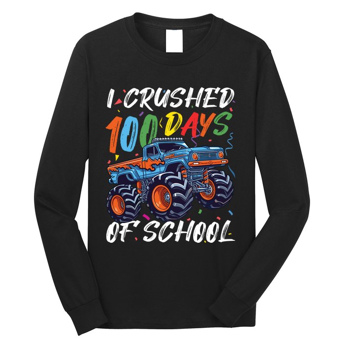 100 Days Of School Monster Truck Students And Teachers Long Sleeve Shirt