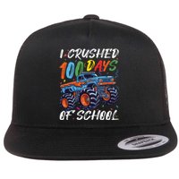 100 Days Of School Monster Truck Students And Teachers Flat Bill Trucker Hat