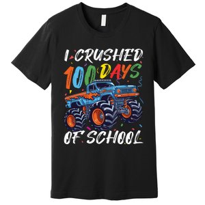 100 Days Of School Monster Truck Students And Teachers Premium T-Shirt