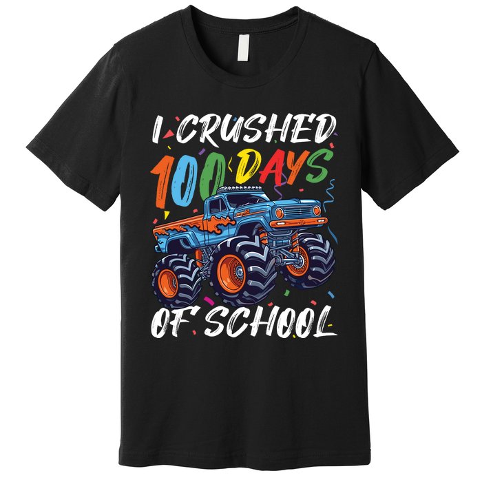 100 Days Of School Monster Truck Students And Teachers Premium T-Shirt