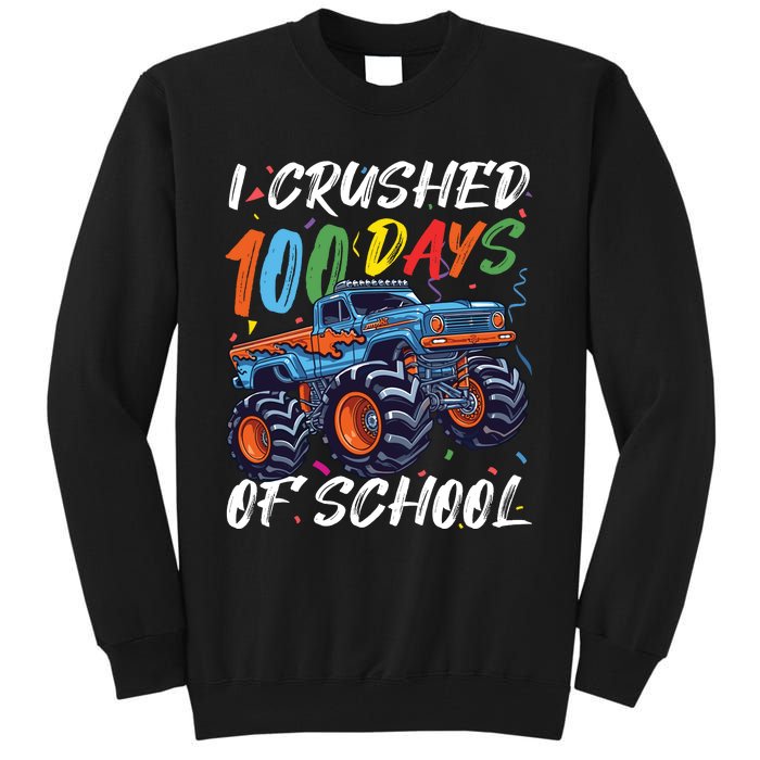 100 Days Of School Monster Truck Students And Teachers Tall Sweatshirt