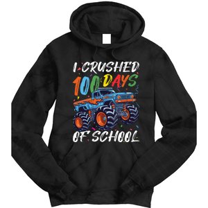 100 Days Of School Monster Truck Students And Teachers Tie Dye Hoodie