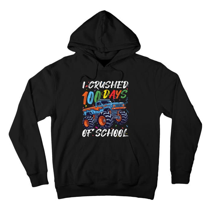 100 Days Of School Monster Truck Students And Teachers Tall Hoodie