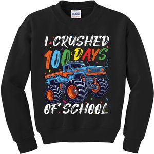 100 Days Of School Monster Truck Students And Teachers Kids Sweatshirt