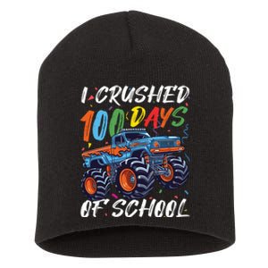 100 Days Of School Monster Truck Students And Teachers Short Acrylic Beanie