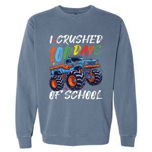 100 Days Of School Monster Truck Students And Teachers Garment-Dyed Sweatshirt