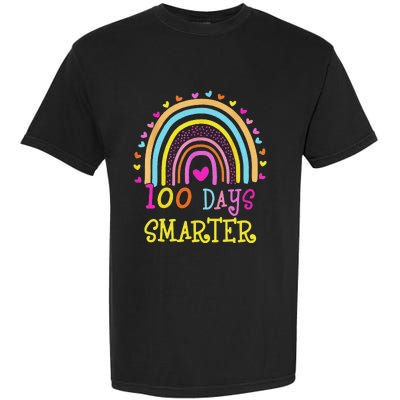 100th Day Of School Teacher rainbow 100 Days Smarter Garment-Dyed Heavyweight T-Shirt