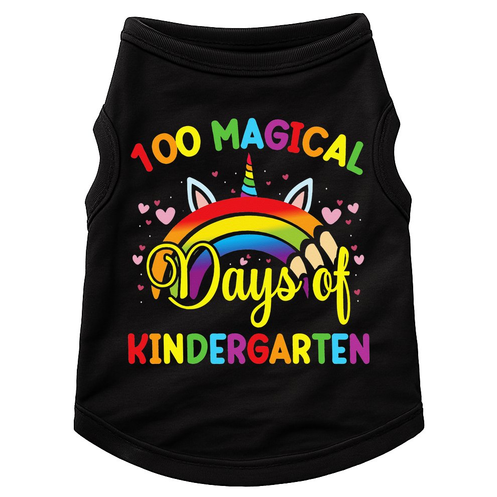 100th Day of Kindergarten For Girls 100 Magical Days Doggie Tank