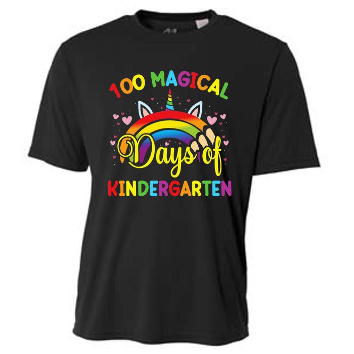 100th Day of Kindergarten For Girls 100 Magical Days Cooling Performance Crew T-Shirt