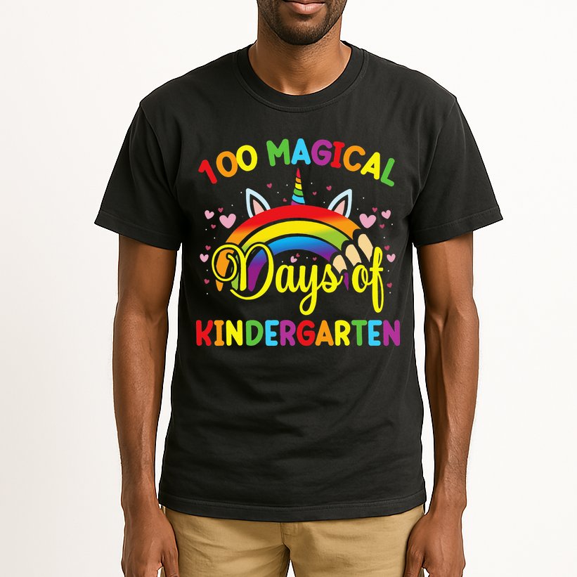 100th Day of Kindergarten For Girls 100 Magical Days Tall T-Shirt