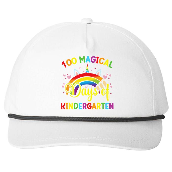 100th Day of Kindergarten For Girls 100 Magical Days Snapback Five-Panel Rope Hat