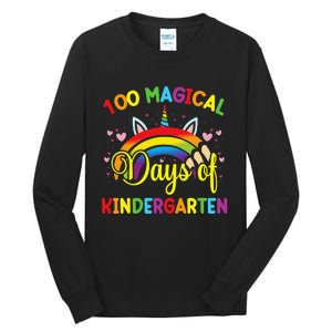 100th Day of Kindergarten For Girls 100 Magical Days Tall Long Sleeve T-Shirt