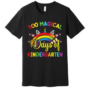 100th Day of Kindergarten For Girls 100 Magical Days Premium T-Shirt