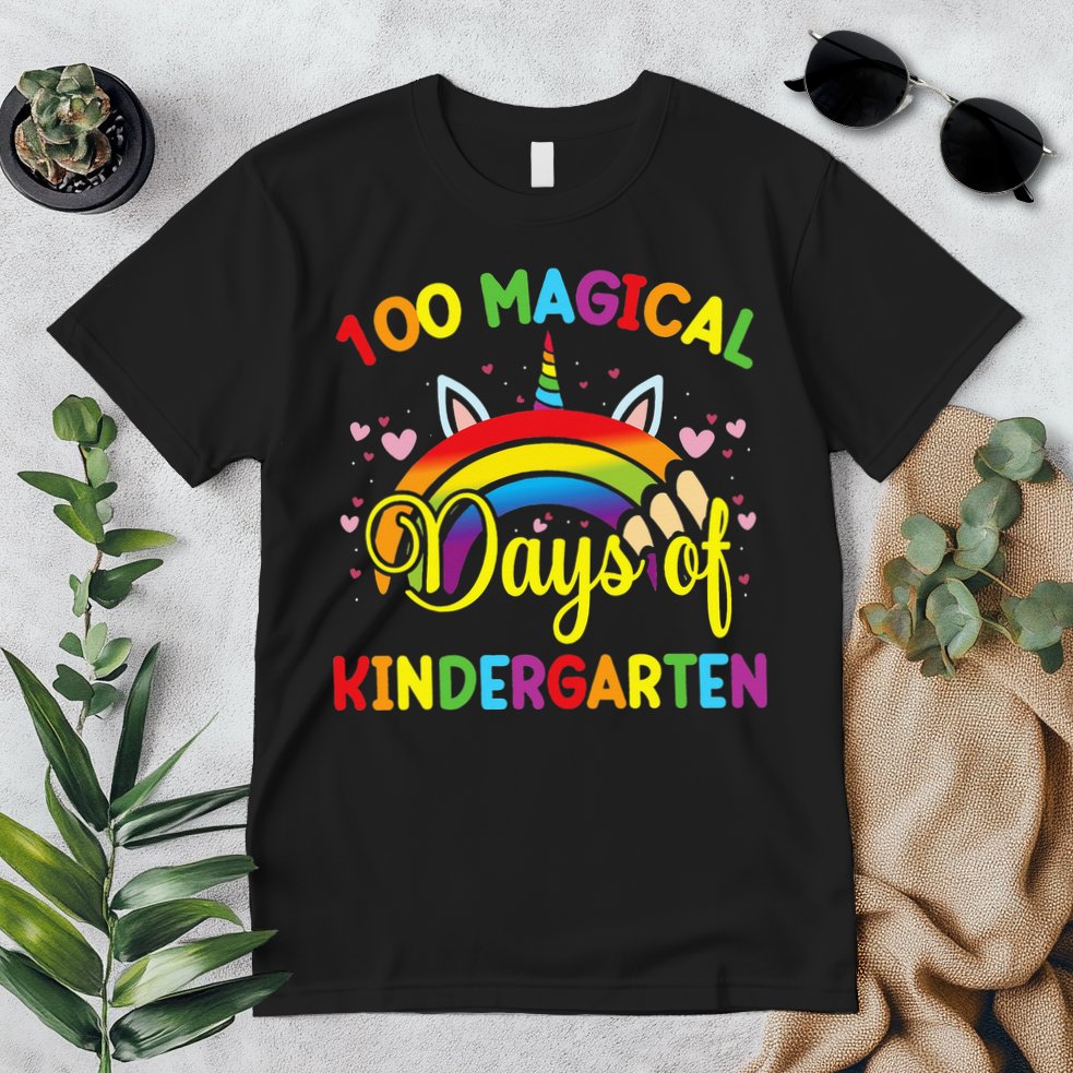 100th Day of Kindergarten For Girls 100 Magical Days Premium T-Shirt