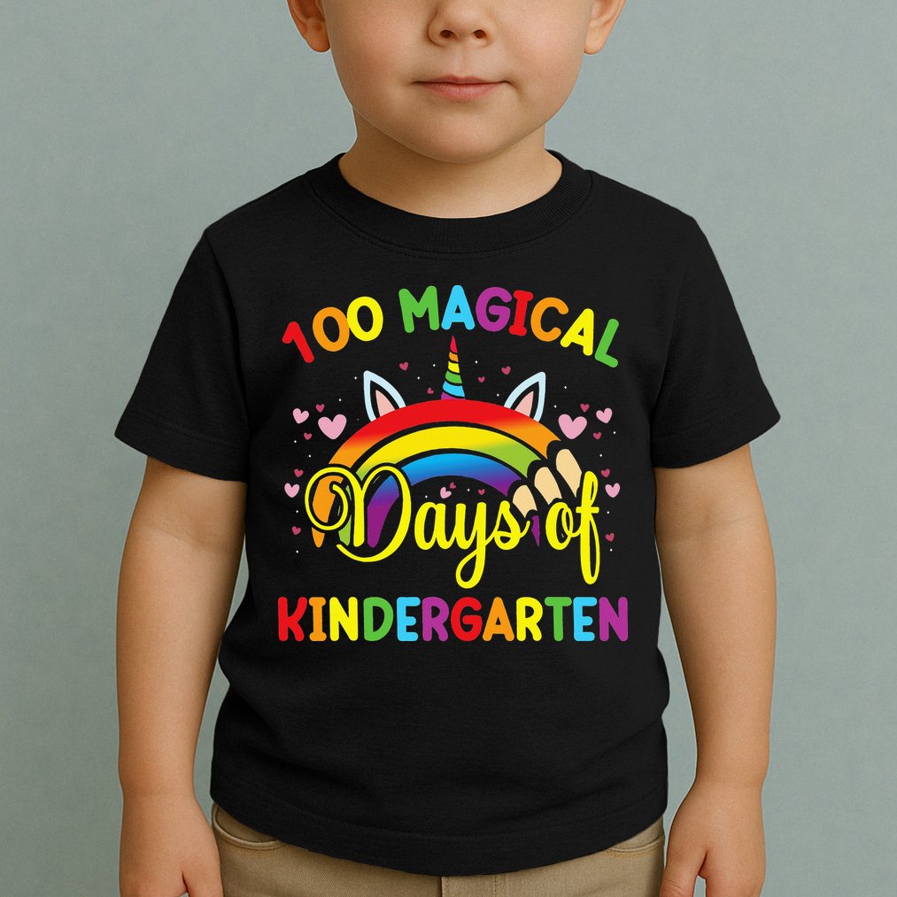 100th Day of Kindergarten For Girls 100 Magical Days Toddler T-Shirt