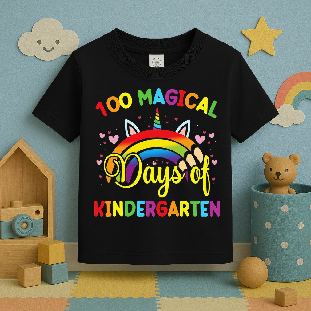 100th Day of Kindergarten For Girls 100 Magical Days Toddler T-Shirt