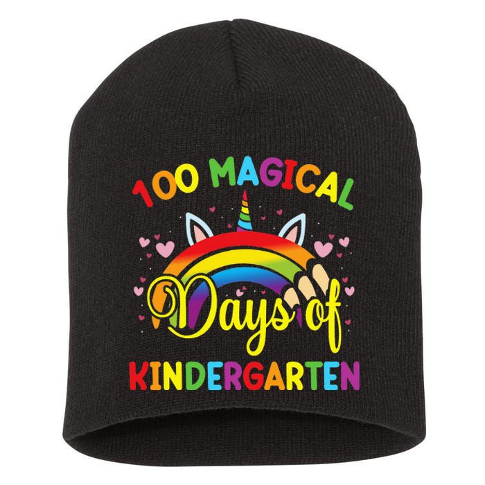 100th Day of Kindergarten For Girls 100 Magical Days Short Acrylic Beanie