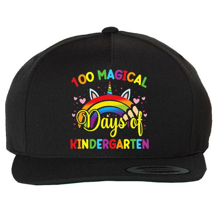 100th Day of Kindergarten For Girls 100 Magical Days Wool Snapback Cap