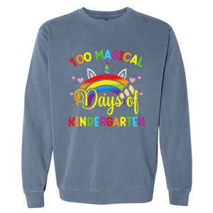 100th Day of Kindergarten For Girls 100 Magical Days Garment-Dyed Sweatshirt