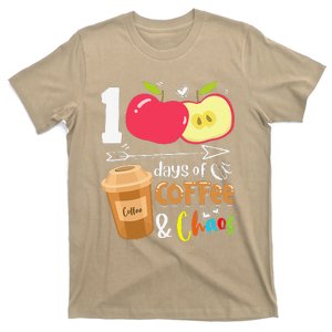 100 Days Of Coffee & Chaos 100th Day School Teacher Gifts T-Shirt