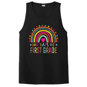 100 Days Of First Grade Leopard Rainbow 100th Day Of School PosiCharge Competitor Tank