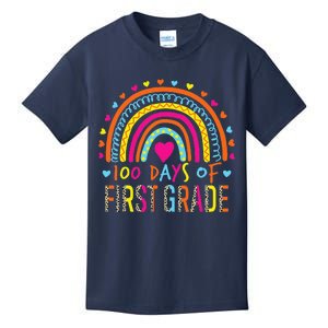 100 Days Of First Grade Leopard Rainbow 100th Day Of School Kids T-Shirt