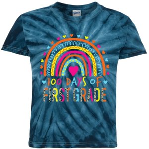 100 Days Of First Grade Leopard Rainbow 100th Day Of School Kids Tie-Dye T-Shirt