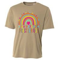 100 Days Of First Grade Leopard Rainbow 100th Day Of School Cooling Performance Crew T-Shirt