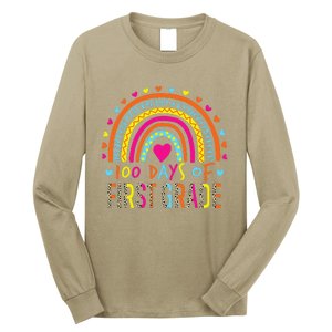 100 Days Of First Grade Leopard Rainbow 100th Day Of School Long Sleeve Shirt