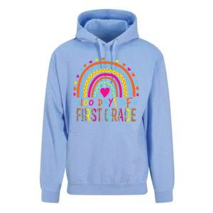 100 Days Of First Grade Leopard Rainbow 100th Day Of School Unisex Surf Hoodie