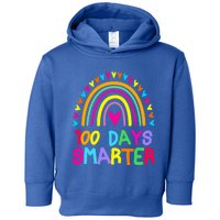 100th Day Of School Teacher Gift 100 Days Smarter Rainbow Cute Gift Toddler Hoodie