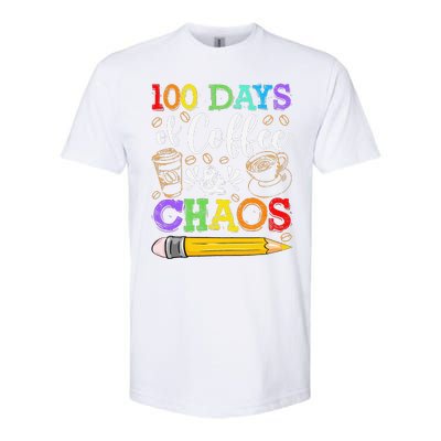 100 Days Of Coffee & Chaos 100th Day School Teacher Gift Softstyle® CVC T-Shirt