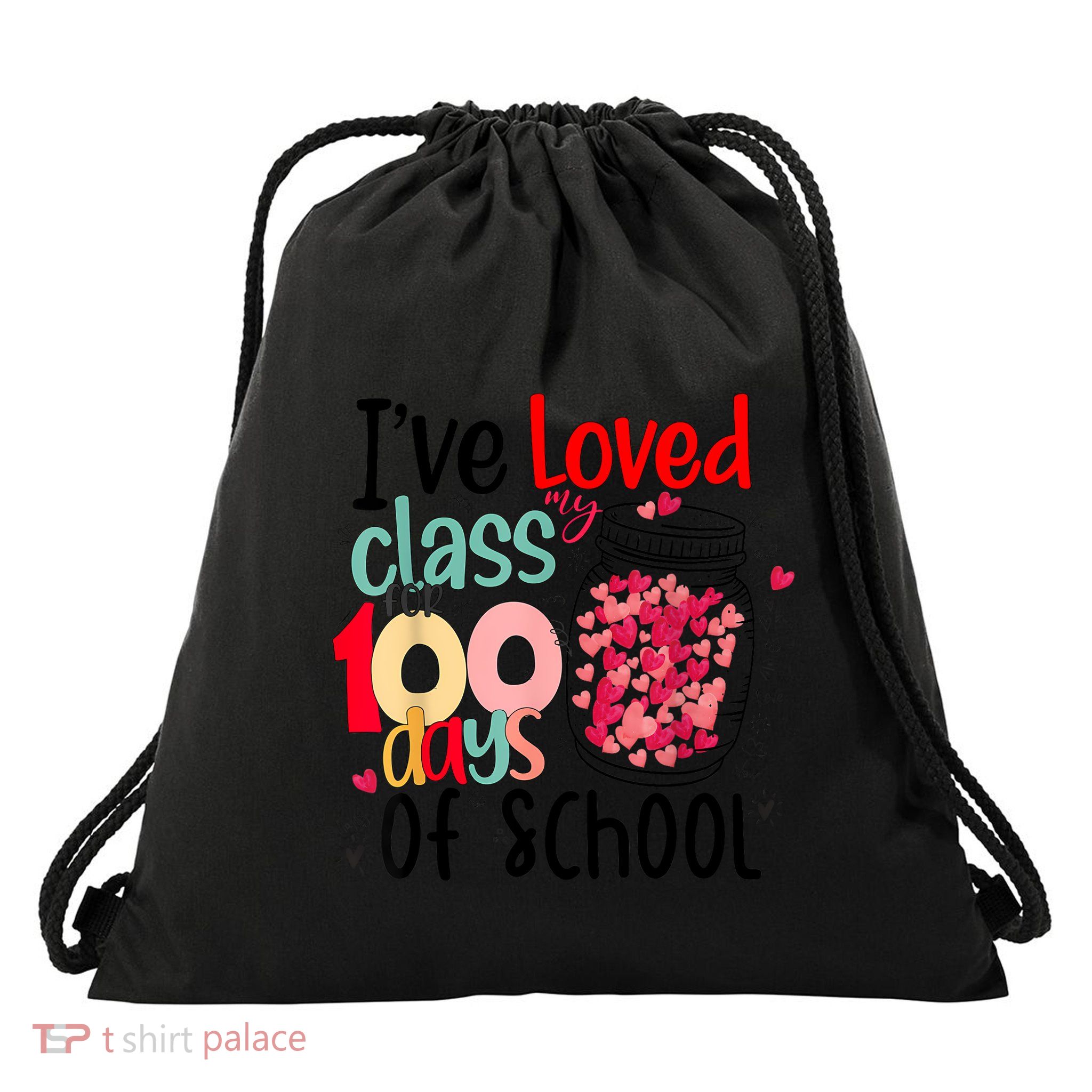 100 Day Of School Apparel For Teacher Student Drawstring Bag
