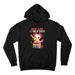 100 Days Of School For Girl 100th Day Of School Axolotl Hoodie