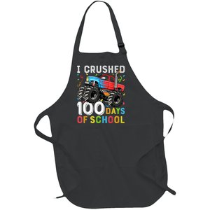 100 Days Of School Monster Truck 100th Day Of School Boy Full-Length Apron With Pockets