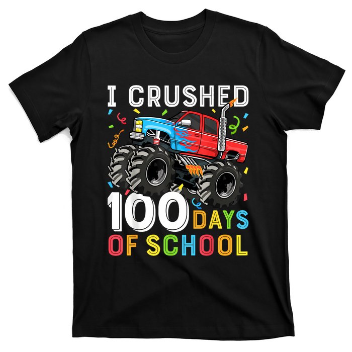 100 Days Of School Monster Truck 100th Day Of School Boy T-Shirt