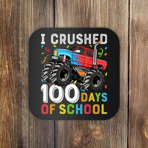 100 Days Of School Monster Truck 100th Day Of School Boy Coaster