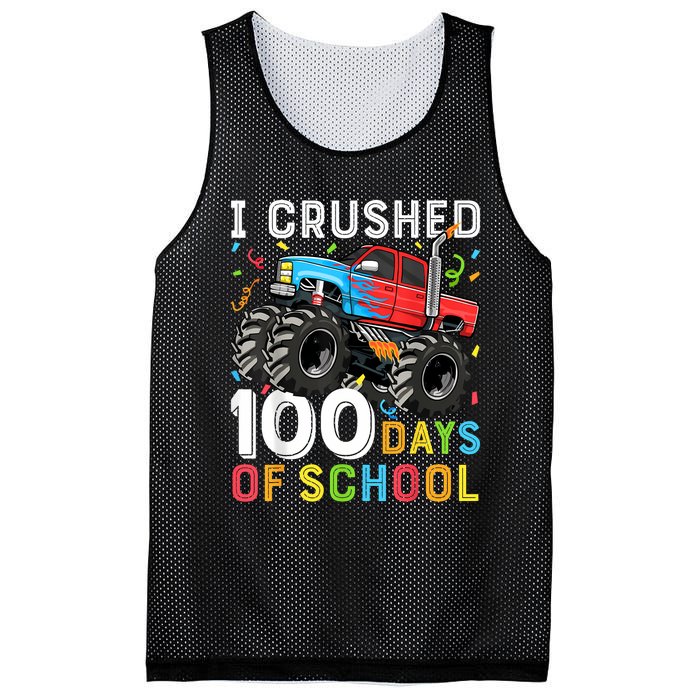 100 Days Of School Monster Truck 100th Day Of School Boy Mesh Reversible Basketball Jersey Tank