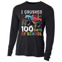 100 Days Of School Monster Truck 100th Day Of School Boy Cooling Performance Long Sleeve Crew