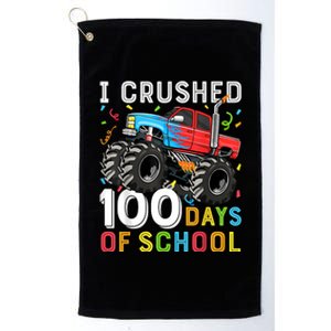 100 Days Of School Monster Truck 100th Day Of School Boy Platinum Collection Golf Towel