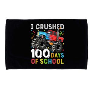 100 Days Of School Monster Truck 100th Day Of School Boy Microfiber Hand Towel