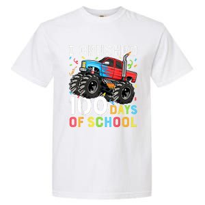 100 Days Of School Monster Truck 100th Day Of School Boy Garment-Dyed Heavyweight T-Shirt