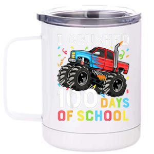 100 Days Of School Monster Truck 100th Day Of School Boy 12 oz Stainless Steel Tumbler Cup