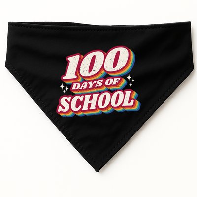 100 Days Of School Retro USA-Made Doggie Bandana