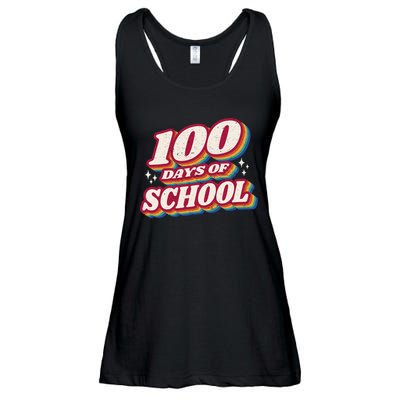 100 Days Of School Retro Ladies Essential Flowy Tank