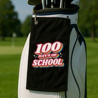 100 Days Of School Retro Golf Towel